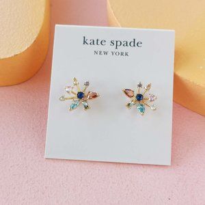 Kate Spade - Firework Floral Multi color Gold Studs Earrings